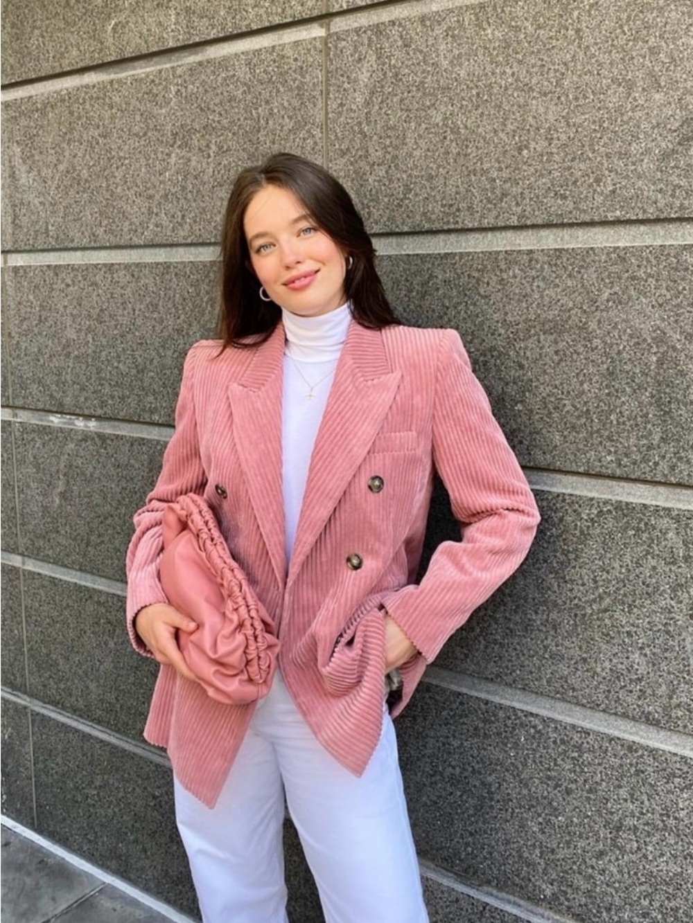 Aritzia Wilfred Margaux Corduroy Blazer in Wild Pink, Women’s Size 00